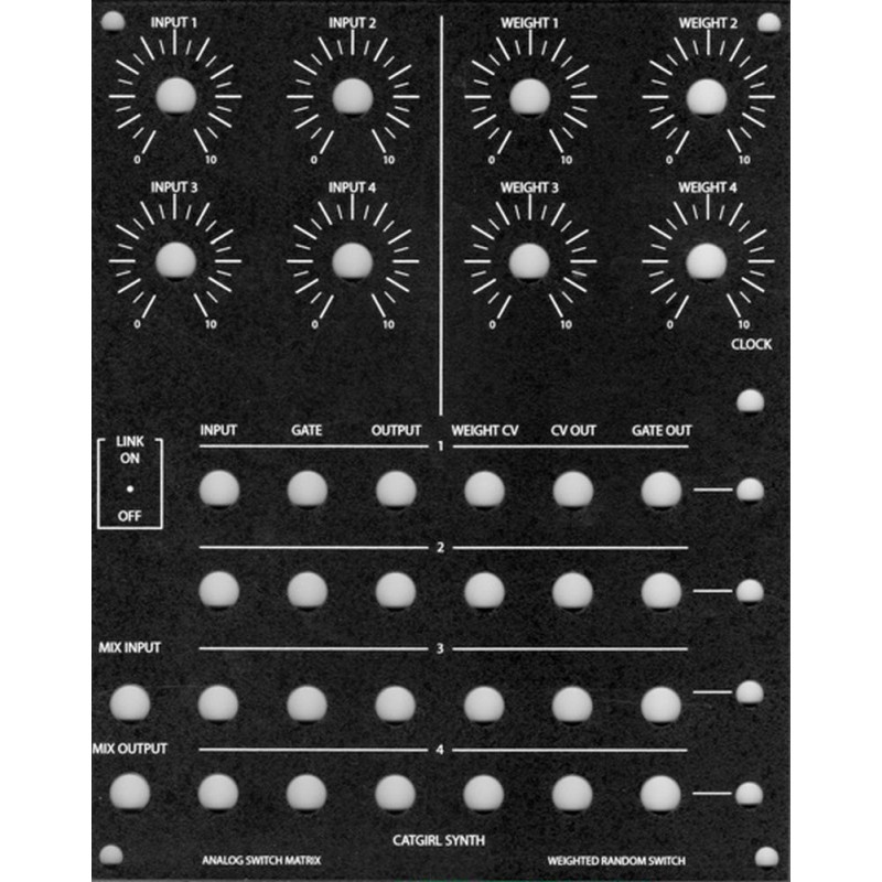 cgs analog switch matrix, panel, MOTM 4U (PANKSASMXMOTM4U) by synthcube.com